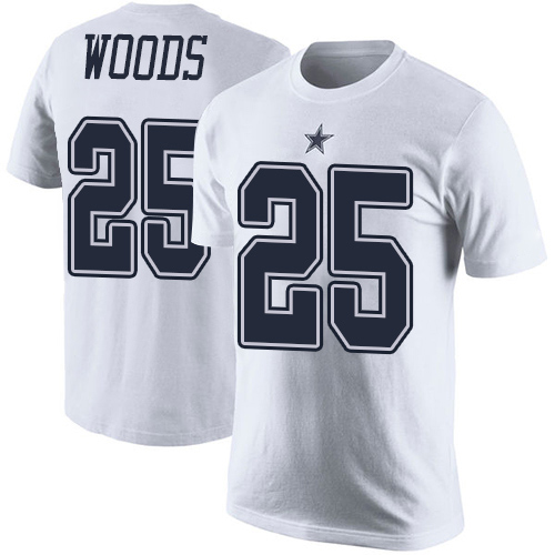 Men Dallas Cowboys White Xavier Woods Rush Pride Name and Number #25 Nike NFL T Shirt->nfl t-shirts->Sports Accessory